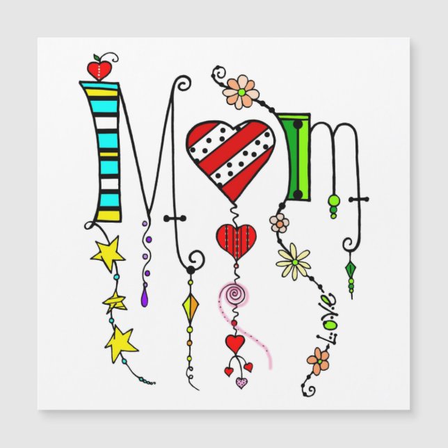 Carte de voeux Magnet pour le doodle de Maman (Devant)