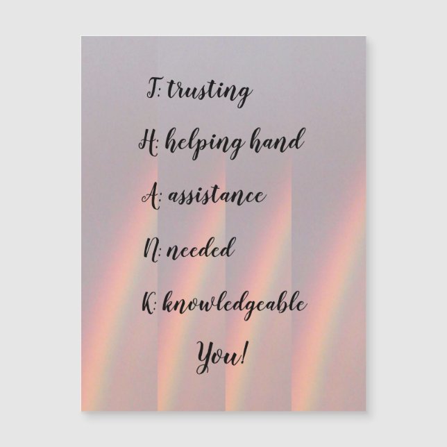 Carte de voeux magnétique Merci Prism (Devant)