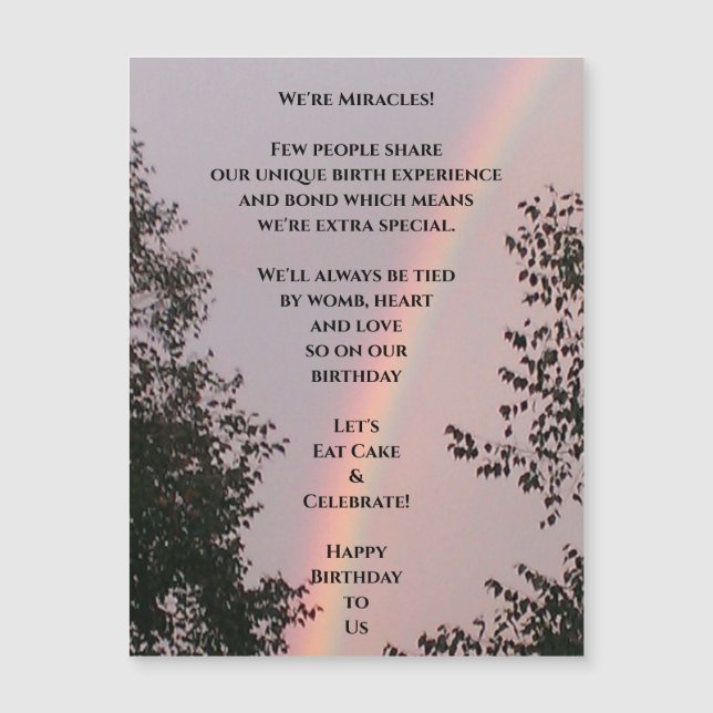 Carte de voeux magnétique pour l'anniversaire mult (Devant)