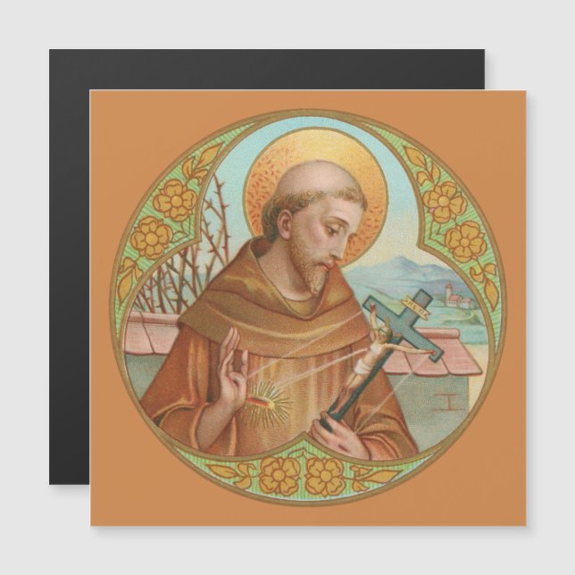 Carte de voeux magnétique St François d'Assise (BK (Devant / Derrière)
