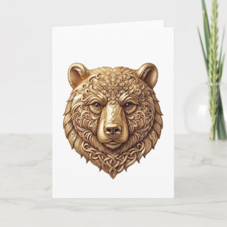Carte de vœux majestueuse d'ours grizzly, faune ro