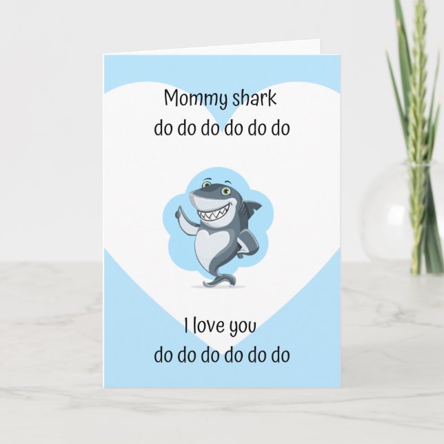 Carte de voeux maman requin (Devant)