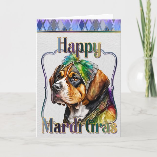 Carte de voeux Mardi Gras, Mardi Gras St Bernard (Devant)