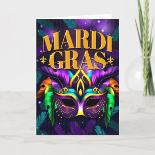 Carte de voeux Mardi Gras, Masque Mardi Gras