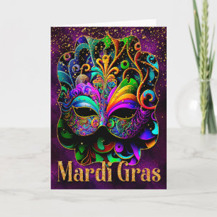 Carte de voeux Mardi Gras, Masque Mardi Gras