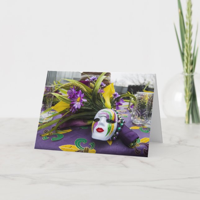 Carte de voeux Mardi Gras Party (Devant)