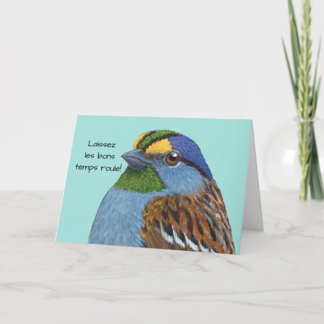 Carte de voeux Mardi Gras Sparrow (Devant)