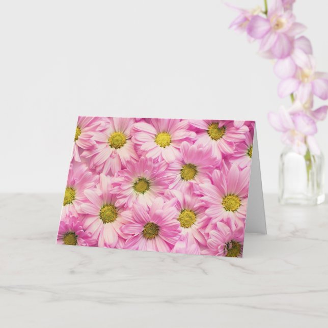 Carte de voeux - marguerites roses de Gerbera (Orchidée)