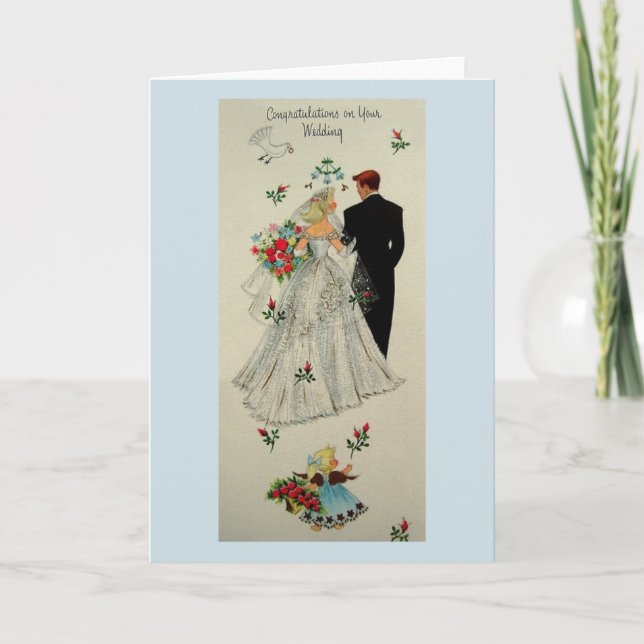 Carte de voeux Mariage rétro (Devant)