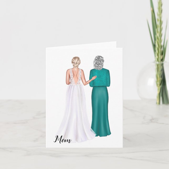 Carte de voeux Mariée avec mère (Devant)