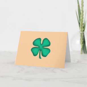 Carte de vœux marron Trèfle irlandais à 4 feuilles