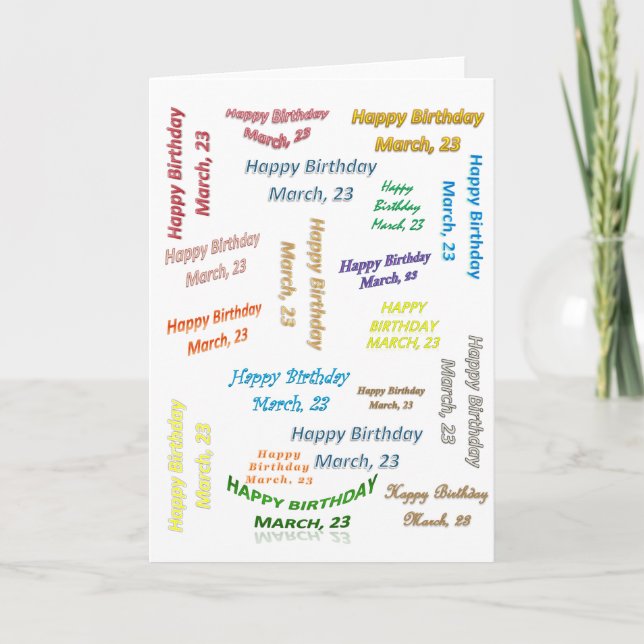 Carte de voeux Mars, 23 Anniversaire (Devant)