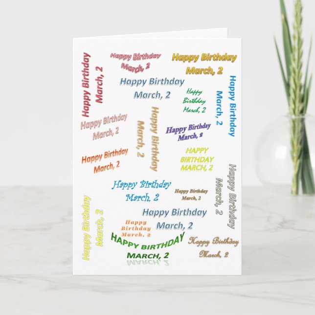 Carte de voeux Mars, 2 Anniversaire (Devant)