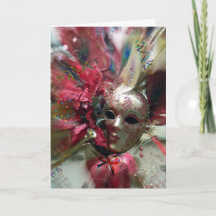 Carte de vœux Mascarade romantique