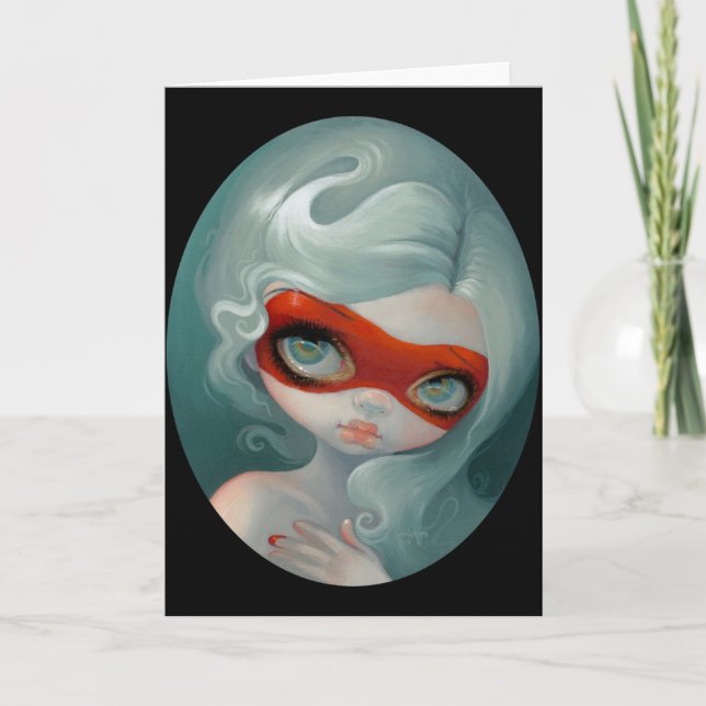 Carte de voeux "Masque rouge" (Devant)
