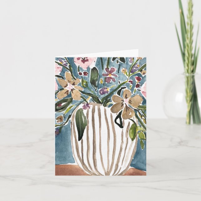 Carte de voeux Maude Blue Floral (Devant)