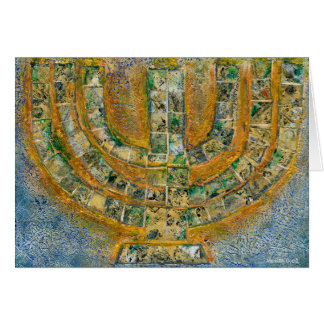 Carte de voeux Ménorah Lumineuse (Vierge À L'Intér
