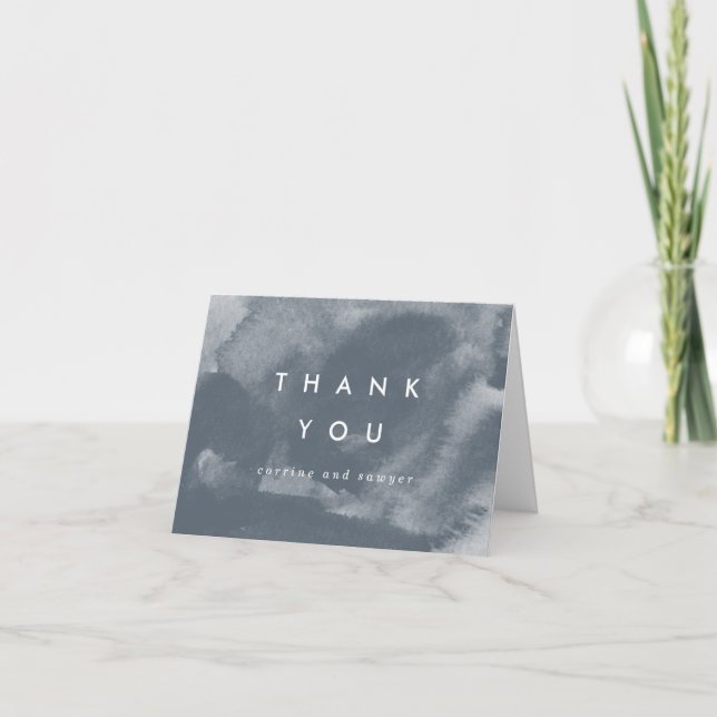 Carte de voeux Merci Boho bleu (Devant)