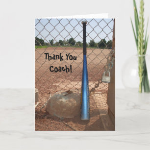 Carte de voeux Merci Coach baseball