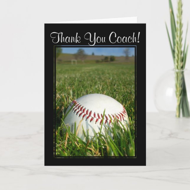 Carte de voeux Merci Coach Baseball (Devant)