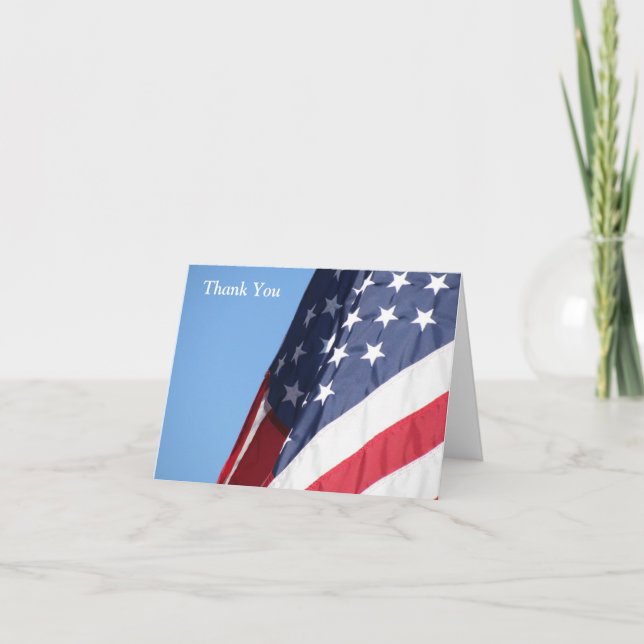Carte de voeux Merci du drapeau américain (Devant)