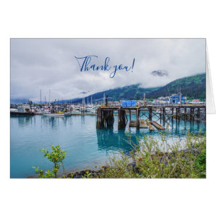 Carte de voeux Merci du port de Whittier Alaska