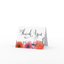 Carte de voeux Merci floral de couleur marine