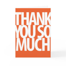 Carte de voeux Merci (orange)