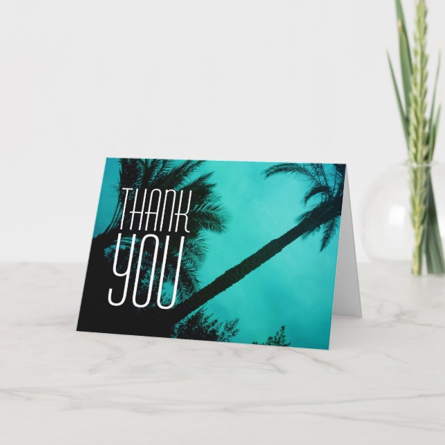 Carte de voeux Merci Palm Trees (Devant)