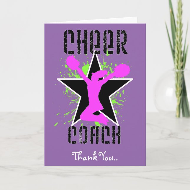 Carte de voeux Merci Pom-pom girl Coach (Devant)
