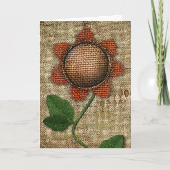 Carte de voeux Merci primitive (Devant)