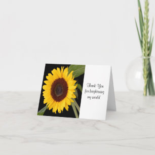 Carte de voeux Merci Sunflower - Merci à l'intérie