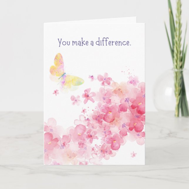 Carte de voeux Merci "Vous faites une différence" (Devant)