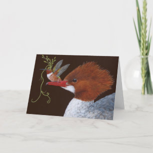 Carte de voeux Merganser et ami