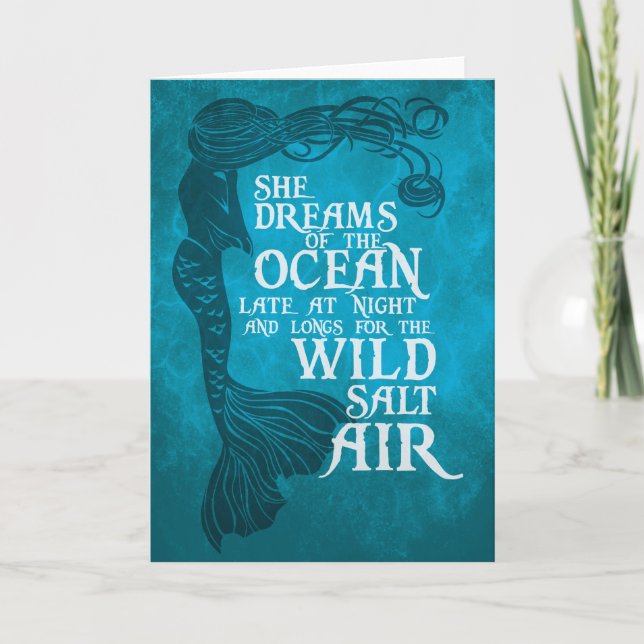 Carte de voeux Mermaid - She Dreams of the Ocean (Devant)