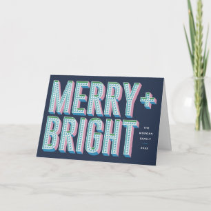 Carte de voeux Merry + Bright Marquee - Bleu