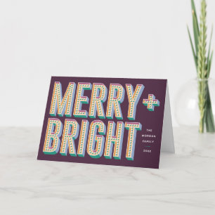 Carte de voeux Merry + Bright Marquee - Violet
