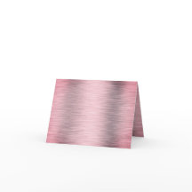Carte de vœux métallique en acier inoxydable rose