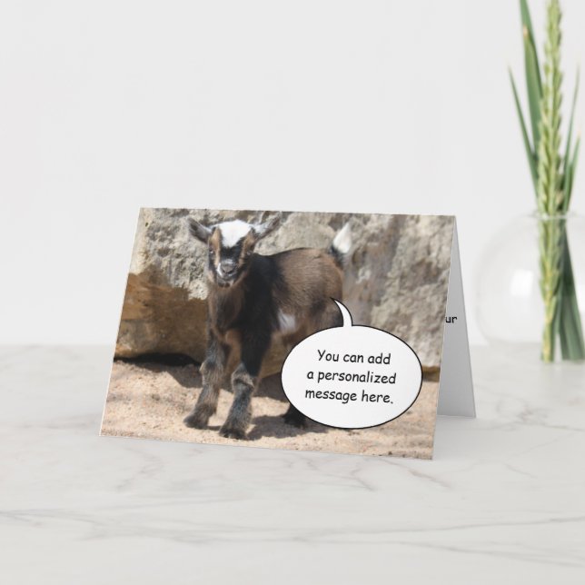 Carte de voeux mignonne de chèvre de bébé (Devant)