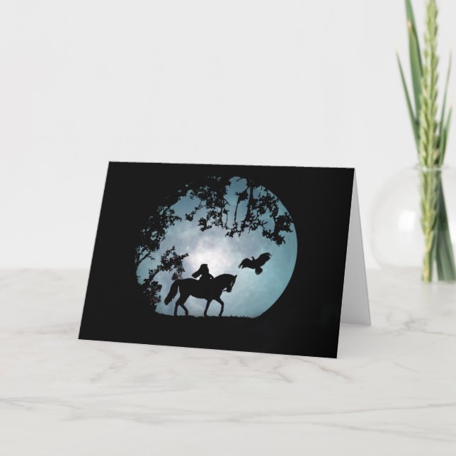 Carte de voeux mignonne de Halloween de cavalier (Devant)