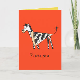 Carte de voeux mignonne de nourriture de zèbre de