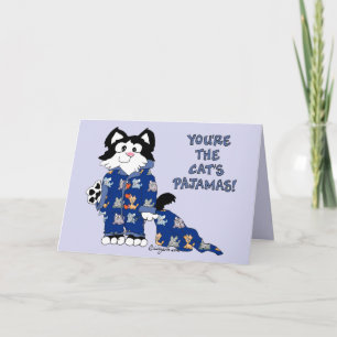 Carte de voeux mignonne de pyjamas de chats de