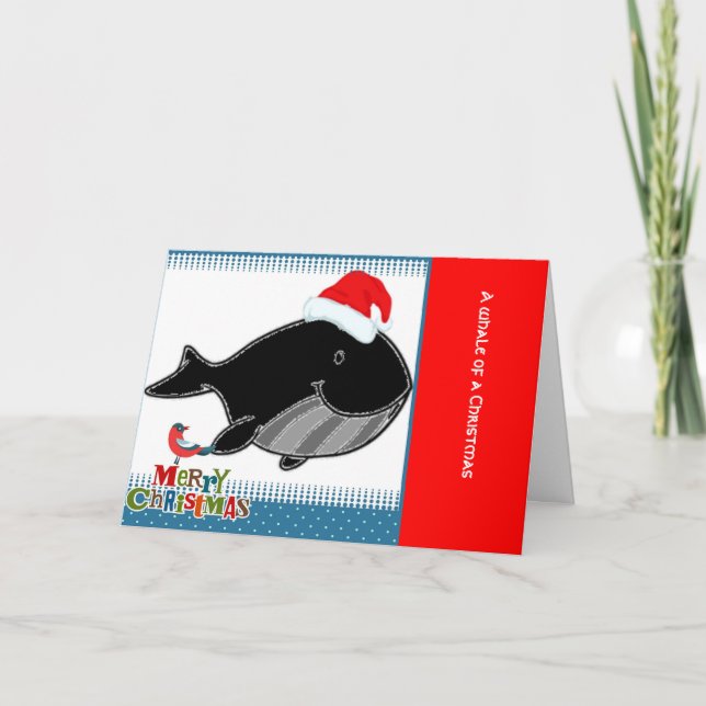 Carte de voeux mignonne de vacances de baleine (Devant)