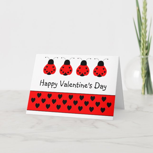 Carte de voeux mignonne de Valentine de coccinelle (Devant)
