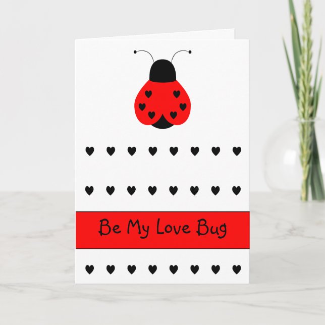 Carte de voeux mignonne de Valentine de coccinelle (Devant)