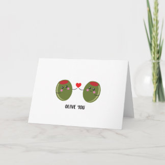 Carte de vœux mignonne 'Olive you'