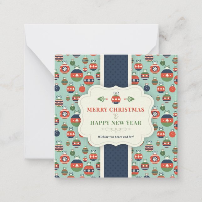 Carte de voeux mini de noël à motif (Devant)