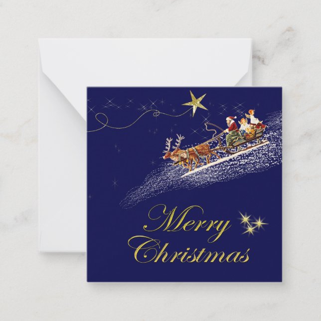Carte de voeux mini noël merry christmas père noel (Devant)
