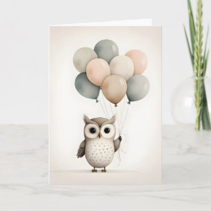 Carte de vœux minimaliste Boho avec des ballons
