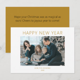 Carte de vœux minimaliste caramel BONNE ANNÉE